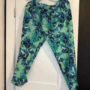 Banana Republic Green and Blue Floral Trousers